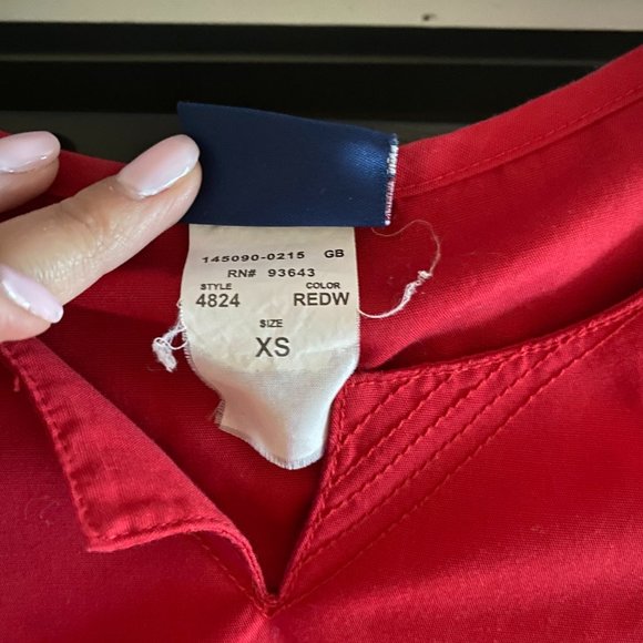 Red Scrub Top - Picture 2 of 8